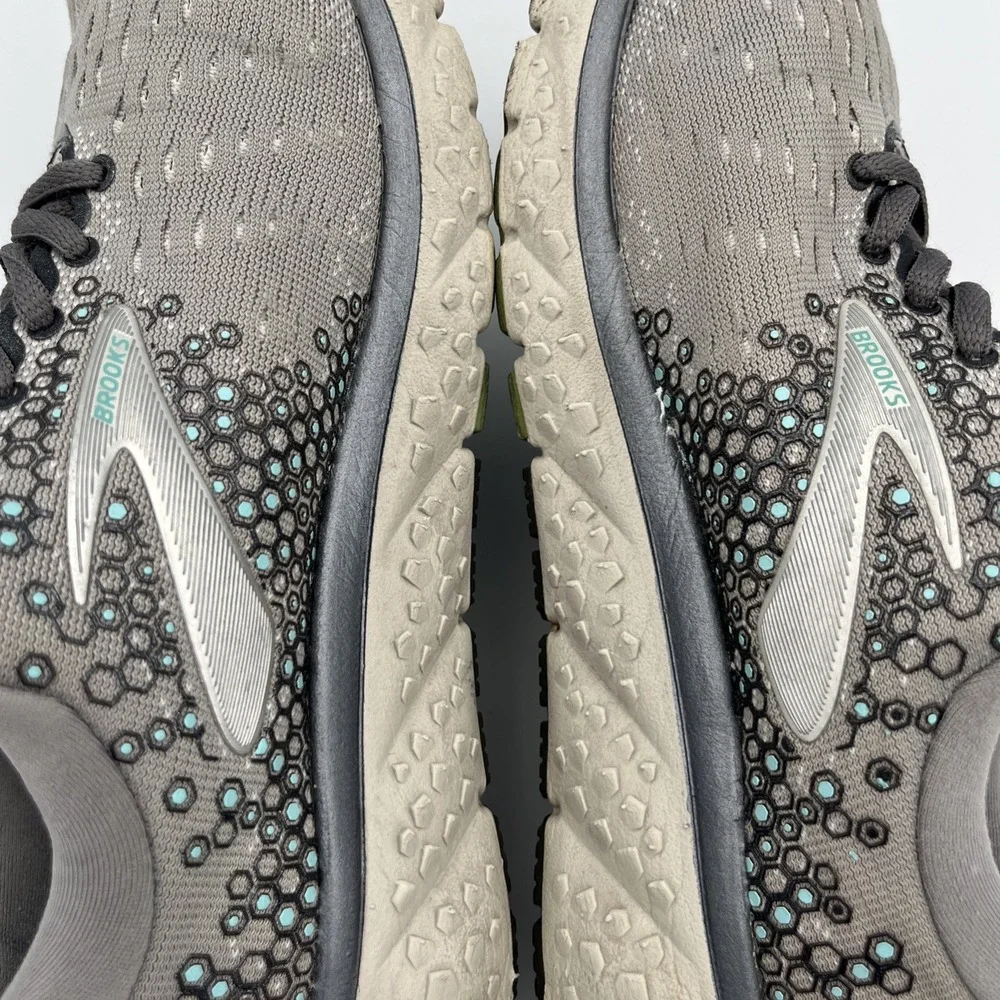 Brooks Glycerin 17 Running Walking Shoes Sneakers Gray Green Womens 7 B Athletic